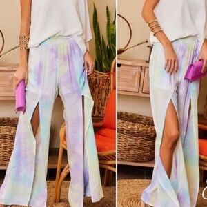 Main Strip NWT Tie Dye Front Slit Pants